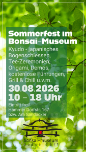 Veranstaltungshinweis Sommerfest im Bonsai-Museum